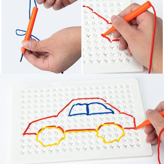 1 Set Kids Educational Threading Board Fine Motor Skills Focus Training Pattern