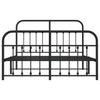 Vidaxl Metal Bed Frame with Headboard and Footboard, Black, 140X200Cm