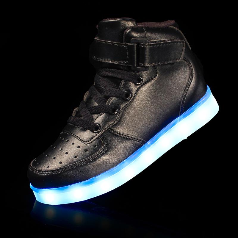 Model Gold Silver High-Top Seven-Color LED Air Force One Mirror-Finish Luminous Outdoor Casual Shoes