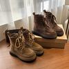 Fashion Work Boots Men's Autumn and Winter Genuine Leather High Top Board Shoes Men Casual Suede Leather Mens Boots Retro Frosted Botas