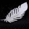 Elegante silberfarbene Federbroschen voller Strasssteine für Damen, Herren, Unisex, Luxus-Kristall-Reversnadeln, Party-Schmuck