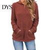 Warm Long-sleeve Sweater Women Knitted Hooded Long Sleeve Loose Fit Ribbed Knitting Pullover Tops with Pockets Casual Solid Color Autumn Knitwear