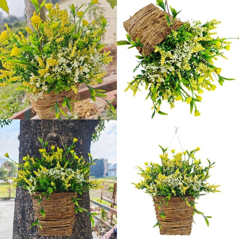 Elegante Wandbehänge Kranz Kunstblumen Korbkranz Wanddekorationen Perfekt für den täglichen Gebrauch Gartendekorationen