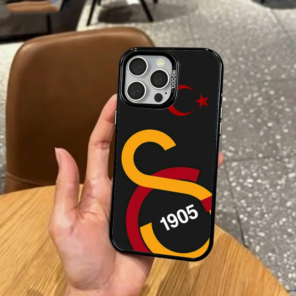 COOL G-Galatasaray-ClubS Coque de téléphone pour iPhone17,16,15,14,13,12,11 Plus,Pro Max Couleur Argentée Plaqué Intérieur