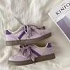 Studencki fioletowy niszowy zmysł designu damskie studenckie brzydkie urocze buty na płaskiej podeszwie retro casualowe buty sportowe