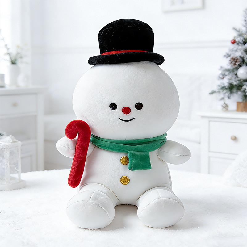 Christmas Plush Snowman Gingerbread Tree Santa Toy With Pp Cotton For Holiday Decor