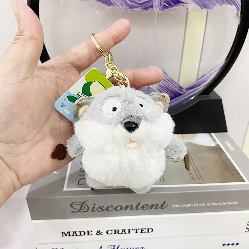 Fox Plush Sesame Pendant Keychain Doll Bag Hanging Decoration Cute Comfortable