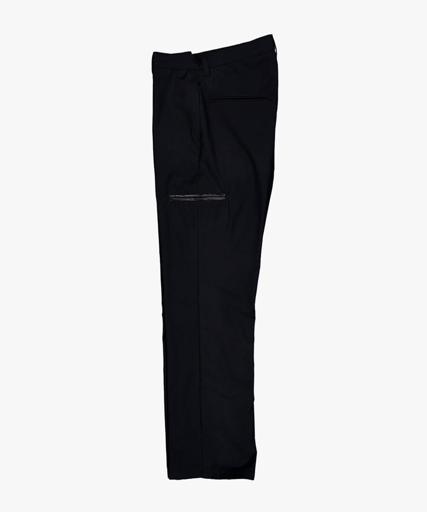 Pabeo Leather Trimming Trousers (Black)