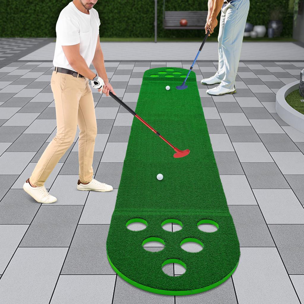 Mini EVA Golf Course,Green Floor Mount Putter Golf Pong 299.72*48.26*2.54cm for Indoor and Outdoor