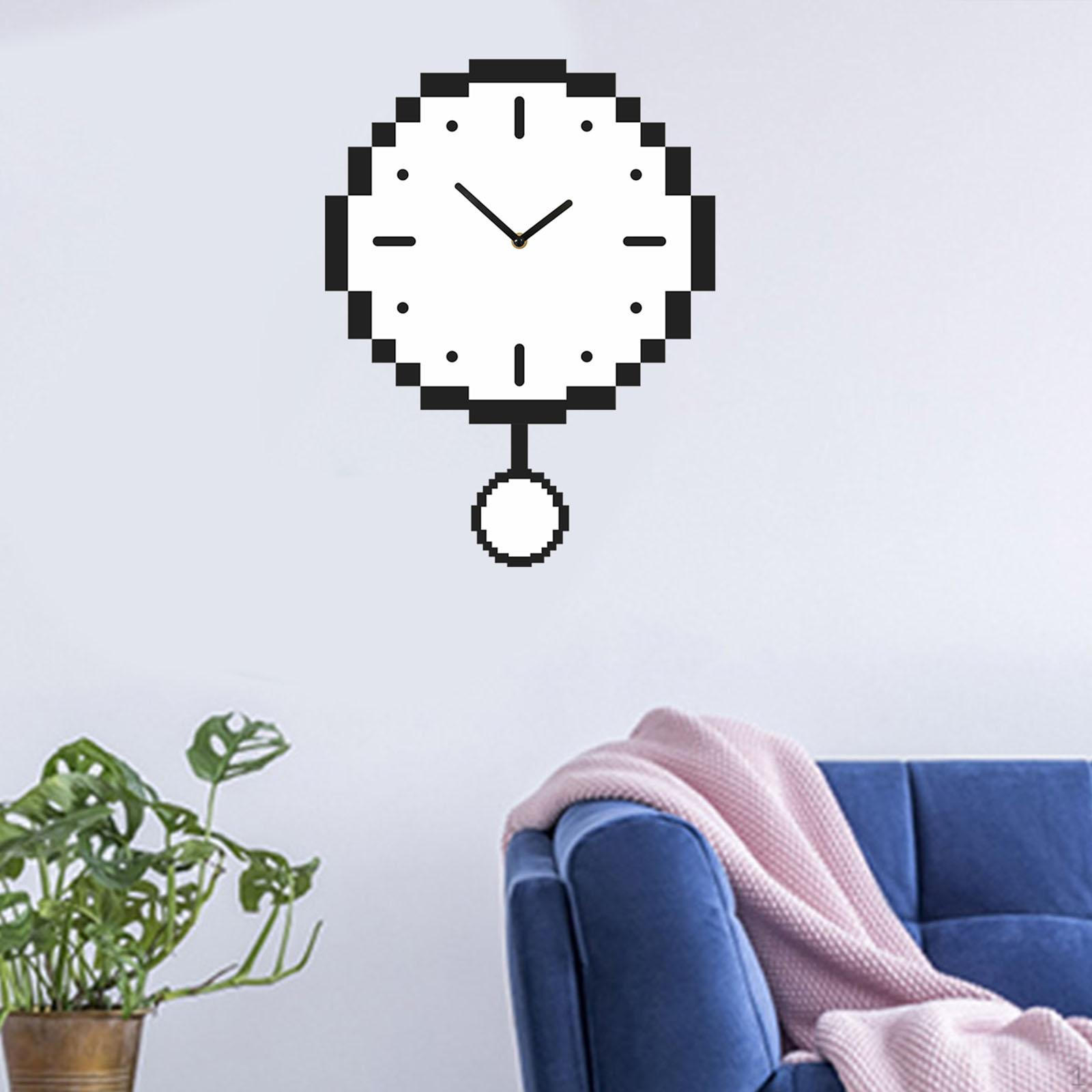 

Wall Clock Art Modern Unique Minimalist Mosaic Silent Ornament Decorative for Kitchen Studio