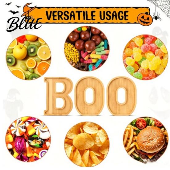 Creative Food Presentation 3Pcs Halloween BOO Letters Fruit Tray Large Fillable Candy Server Snacks Spooky Dessert Tray Cookies Platter Serving
