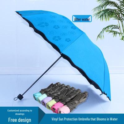 Paraguas con Volantes Florecientes: Parasol con Protección Solar y UV, Pegamento Negro, Parasol para Lluvia o Sol. Opción de Logo Personalizado.
