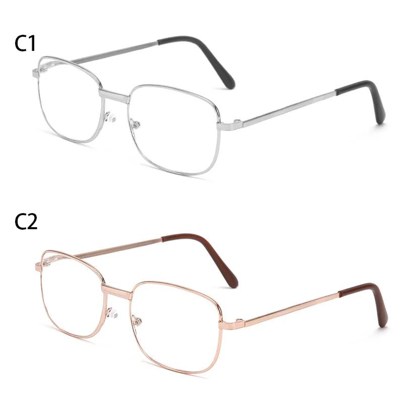 Square Metal Frame Reading Glasses for Women Men Minimalist Luxury Eyewear Presbyopic Glasses Home Office Use