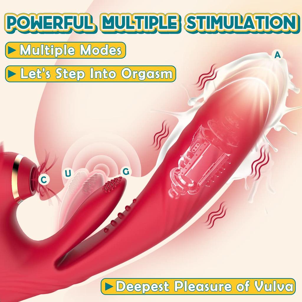 3 In 1 Vibrator for Women Dild Tapping Heating Clitoris Sucker Stimulator Vagina Masturbators Prostate Massager Adults Sex Toys