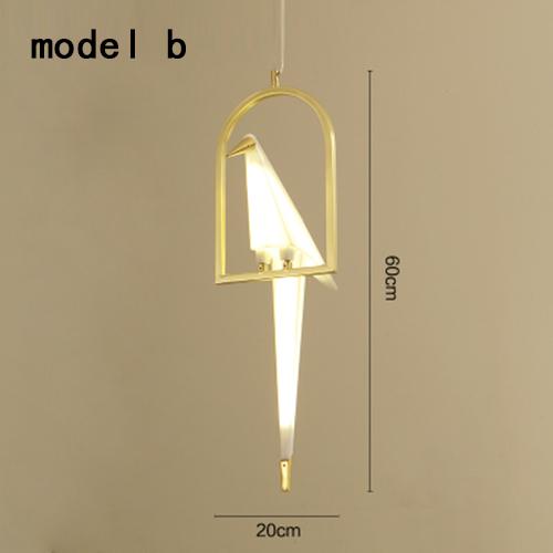 Nordic Pendant Light Gold Bird Cage Living Room Bedroom Origami Bird Light Kitchen Hanging Lamp Dining Room Paper House Lights