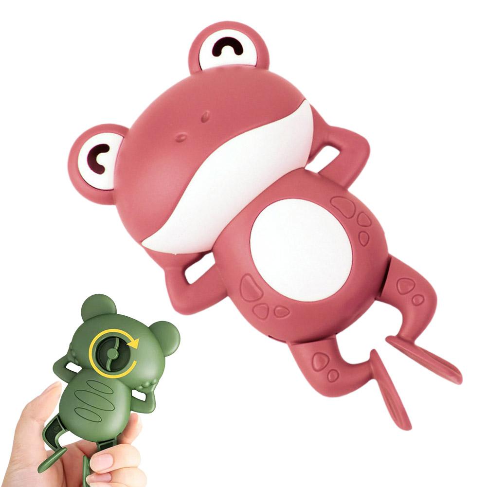 Clockwork Swimming Frog Bath Toy Cute Wind Up Floating Frog Water Toy for Kids Shower Games Bathtub Bathroom Toys Gift