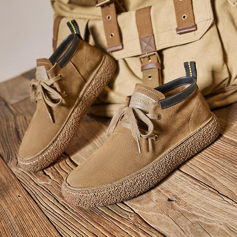 Men Sewing Retro Shoes Soft Handmade Casual Suede Leather Non-slip Classic Breathable Comfortable Slip-on Spring Summer Autumn