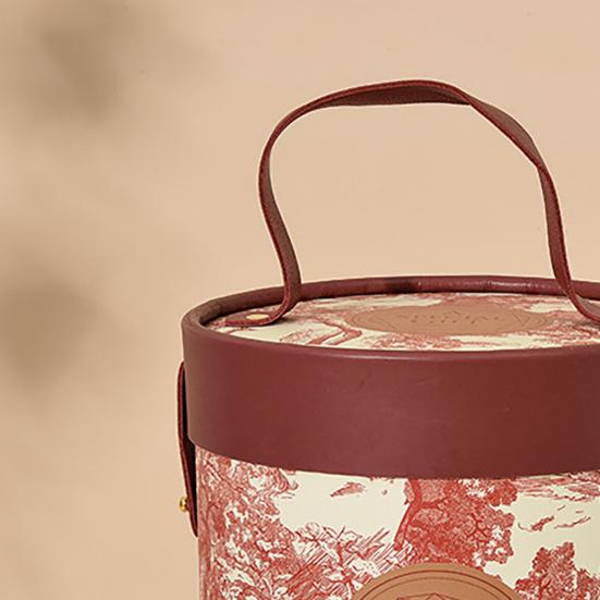 Gift Box Floral Print Widely Applied Round Shape Lid Bucket Florist Gift Packaging Box for Party