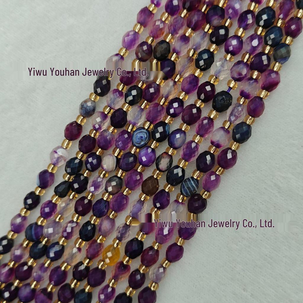 Handgefertigte facettierte Naturstein-Reiskörner, 6-8-10 mm für DIY-Schmuck