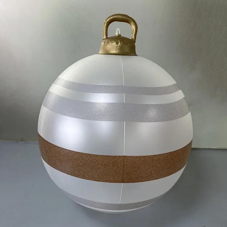60cm Buiten Kerst Opblaasbare Versierde Bal PVC Reusachtig Groot Grote Ballen Kerstboom Decoraties Speelgoedbal Zonder Licht Ornament 60cm