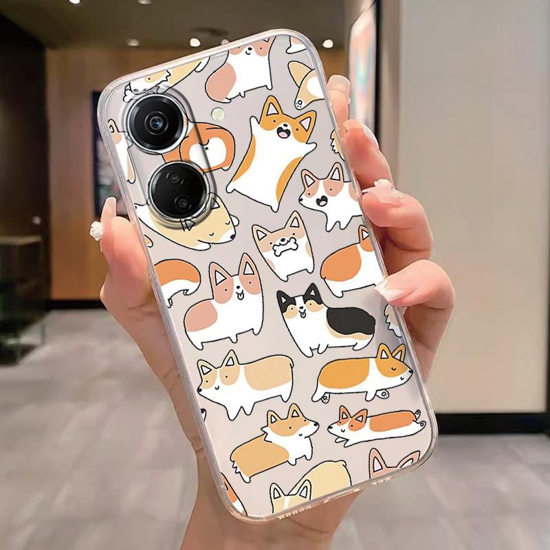 Transparent Phone Case For Poco C65 Redmi Note 15 Pro+ Plus 14C Cover Cartoon Flowers Soft TPU Shockproof Funda Bags Heart Clear
