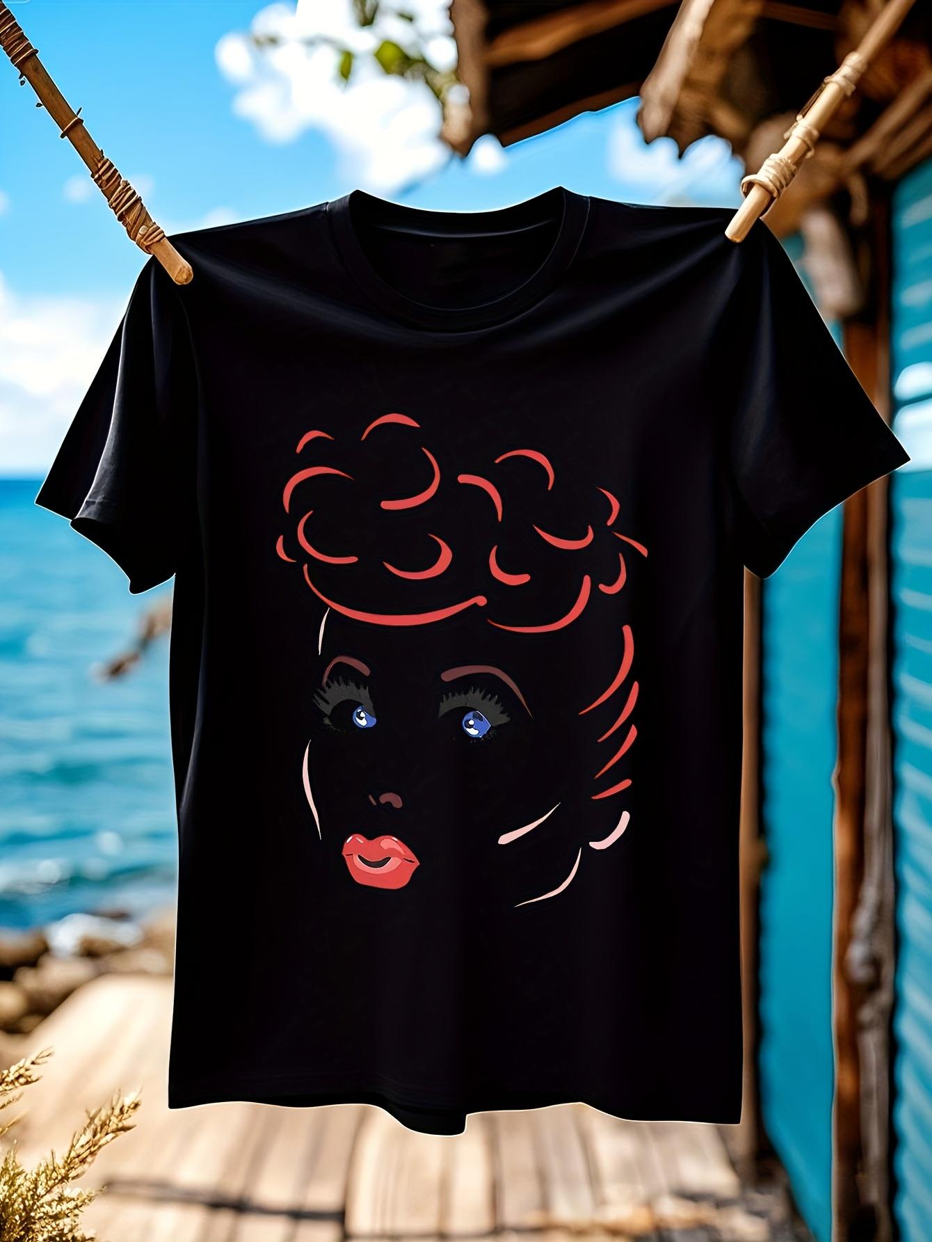 I Love Lucy Graphic Tshirt Black Retro TV Show Tee with I... M