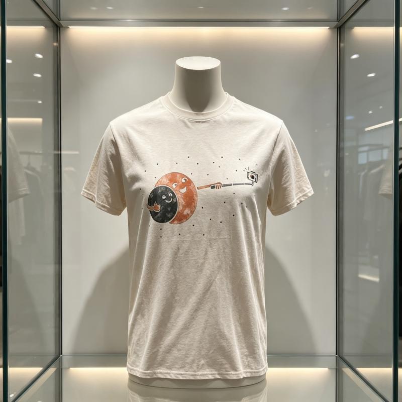 2026 Hot Selling Comfortable G44 Beige Cotton Unisexs Cool Space Pattern Tshirt Street Wear Plus Size Oneck Unisex Tshirt