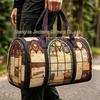 3D Gothic Buntglasdruck Halloween Sporttasche - Multifunktionale Reisetasche