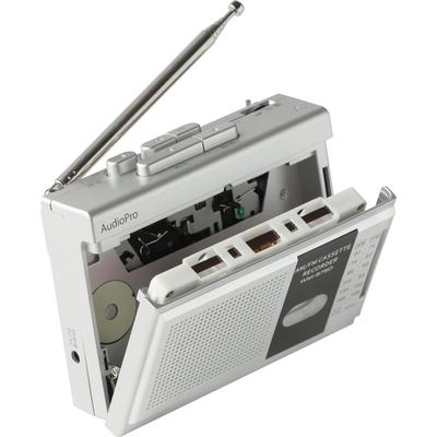 Tosho Silver Compact Boombox with Sound Collection FM Power Batteries or AC Emergency Voice and Earphones WN-878D(SV) Microphone, AM/FM/Wide