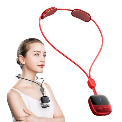 Wiederaufladbarer Halswirbelsäulen-Massager Mini Hängender Nacken-Massager Tragbarer Muskelstimulator Heißkompresse Puls
