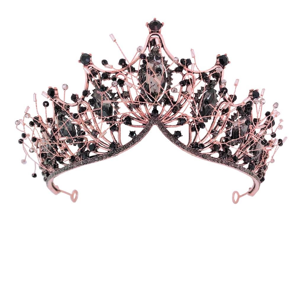 Bridal Headdress Gold Show Large Rhinestone Crown Headband Wedding Hair Accessories Wedding Wedding Accessories