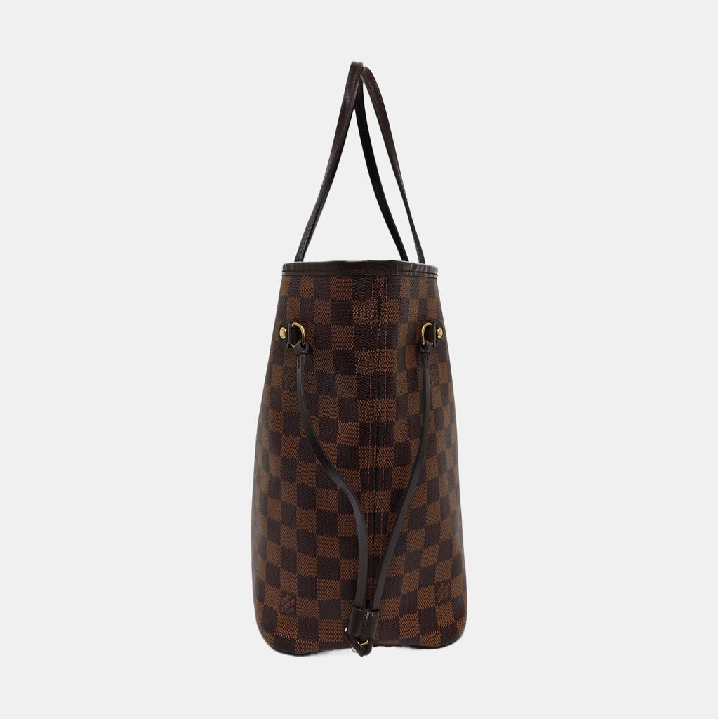[Pre-Owned] Neverfull Mm Checkered Coated Canvas With Leather Trim Tote Bag - Very Good #W0D97T