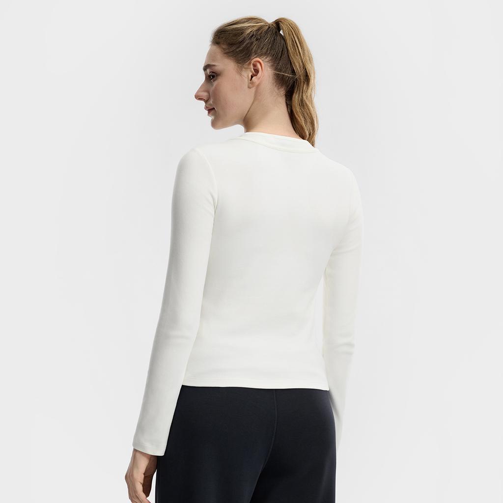 Fila Tennis Fashion Simple Classic Retro Sports Casual Comfortable Long Sleeve T-Shirt Women tops Cloud-White A11W613219FIV