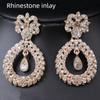 3Pcs Wedding Necklaces Earrings Set Fashion Rhinestone Choker Set Crystal Jewelry Set  Women