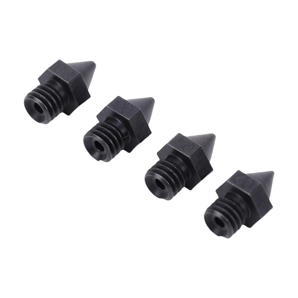4 Pcs 3D Printer Nozzle Replacement for Raise3D 3D Printer 0.2mm 0.4mm 0.6mm 0.8mm Hardened Steel Extruder Nozzle