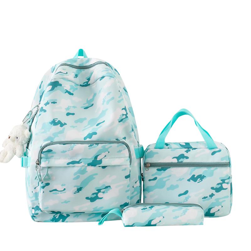 Three-piece Backpack Student Large Capacity Schoolbag Printed Backpack