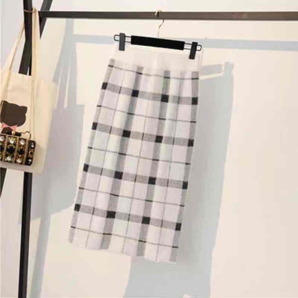 Fustă Midi Tricotată Groasă Supradimensionată Impermeabilă Fleece de Nurcă Toamnă/Iarnă Fustă Pachet pe Șold