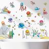 Cartoon Jellyfish Paradise Wall Sticker Self-Adhesive Removable for Kids Room Bathroom Home Decor