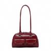 New Bag Women's Niche Retro Single Shoulder Portable Underarm Bag Oil Wax Leather Bag Double Bag Casual