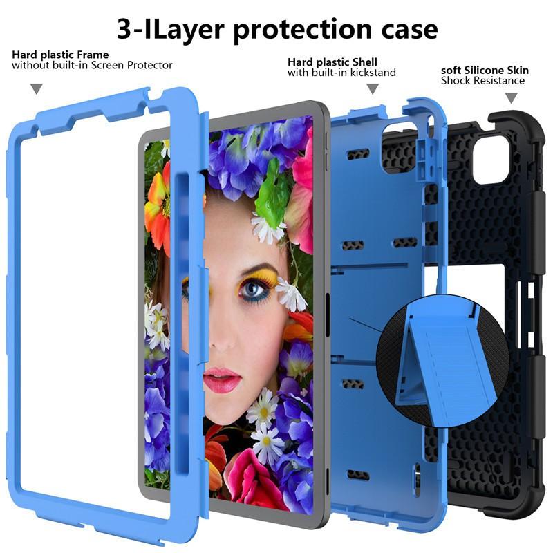Shockproof Silicone Case With Kickstand IPad Air 4 10.9 Inch 2020 Full Coverage Dual-Tone Design Sleep/Wake Support