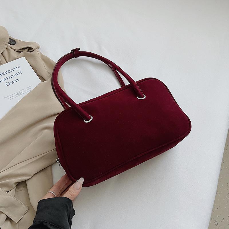 Retro Frosted Suede Shoulder Bag Fashiable And Simple High-end Ladies Handbag Autumn And Winter Large Capacity Underarm Bag