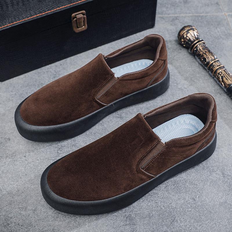 

Мужская обувь 2025 весна новая повседневная дорожная простая обувь-лоферы на одной педали мужская платформа ленивый ветер повседневная обувь 46 коричневый