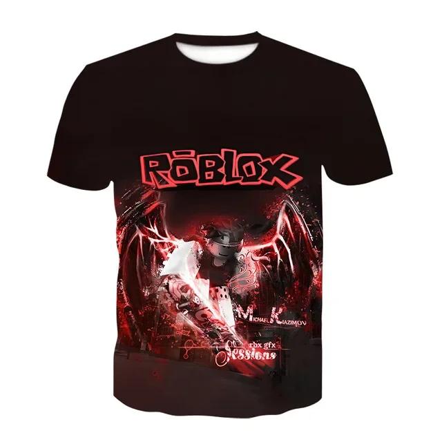 Roblox Game kids T-shirt cosplay costumes Child Cartoon Short sleeve top 3D Print Casual Street Clothes