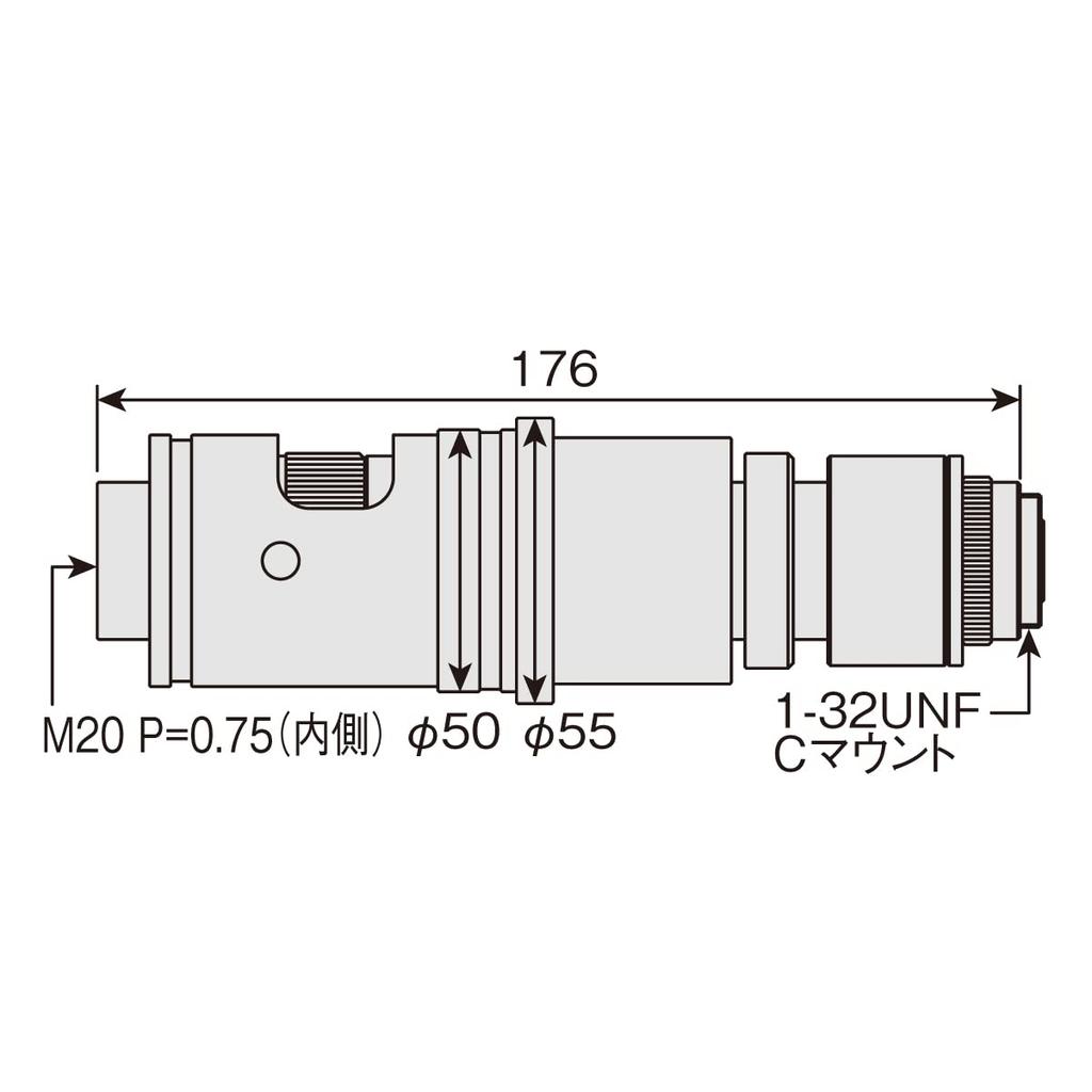 HOZAN Zoom Optical 105mm Working for Microscopes and Compatible with 50mm Diameter Holders L-816 Lens, Magnification 0.56-4x, C-Mount Lens, Distance,