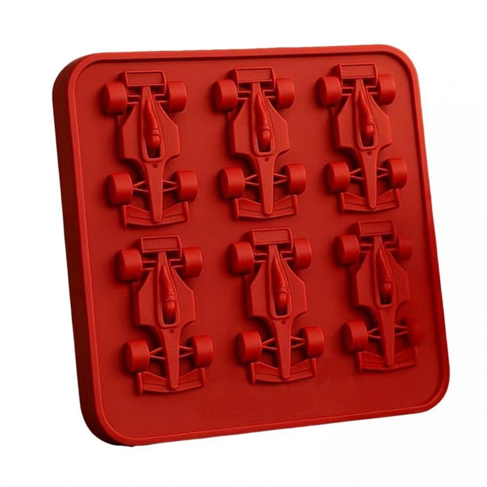 Unique 6-Cavity Racing Car Ice Mold Silicone Food-Grade Ice Ball Mold Easy Release Popsicle Molds for Home Bar Use