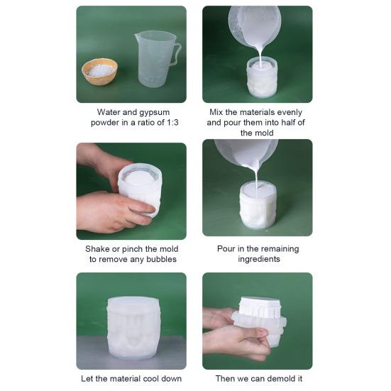 Yousheng Renaissance Silicone Mold DIY Epoxy Resin Candle Holder Storage Cup Mold for Jewelry Plaster Crafts Nordic Style Display Mold