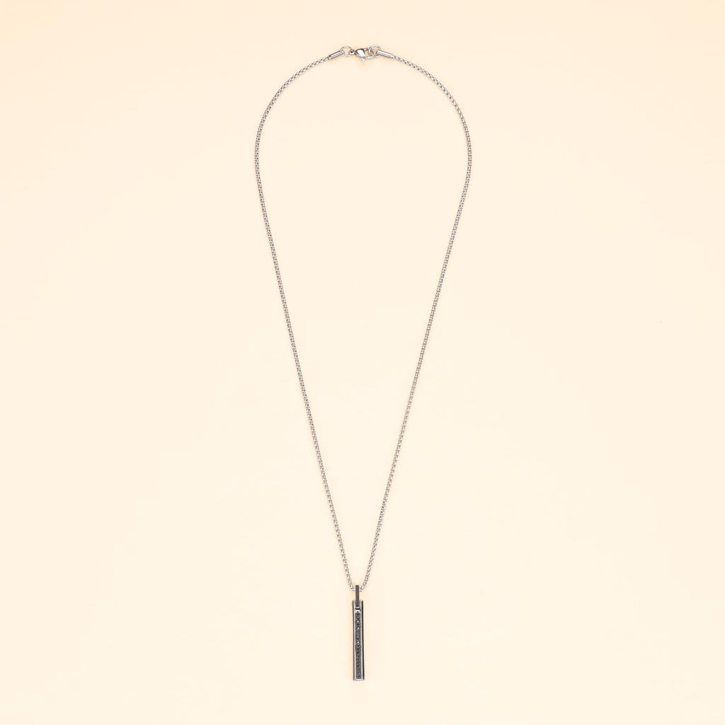 Stick Pendant Zirconia Stainless Steel Necklace for Men [Coai]