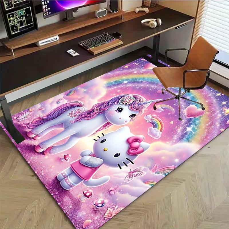 1pc Unicorn Hello Kitty Carpet Office Rug Outdoor Mat Home Decor Area Carpet Festival Gift Office desk chair carpet