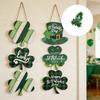 Irish Festival Decoration Wood Shamrock Door Sign Hanging Ornament for Front Door Mantels Tree Holiday Party Decoration