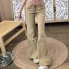 Retro Khaki Low-Waist Micro-Flare Jeans - 2025 Summer Collection